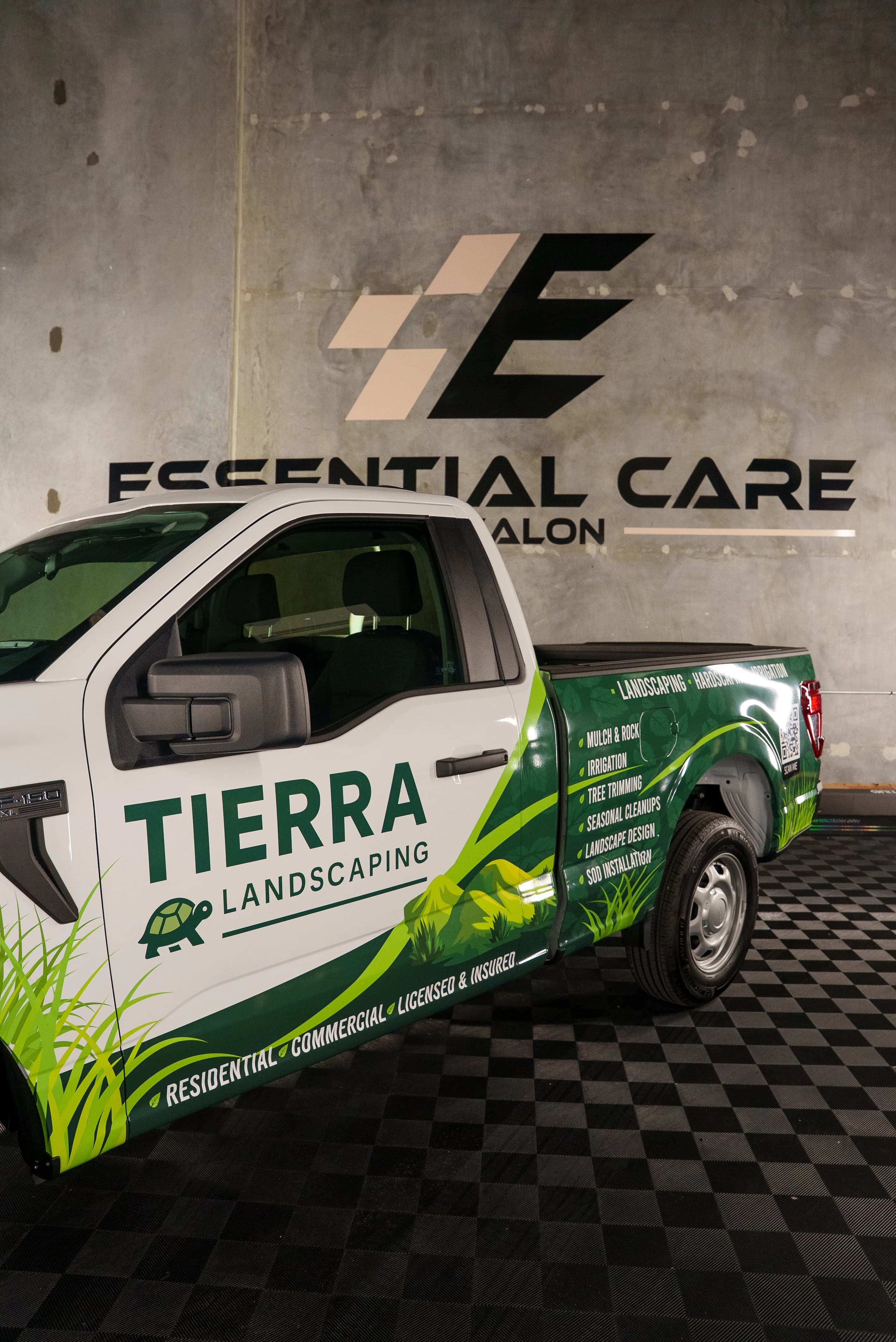 Commercial vehicle wrap and fleet branding at Essential Care Auto Salon